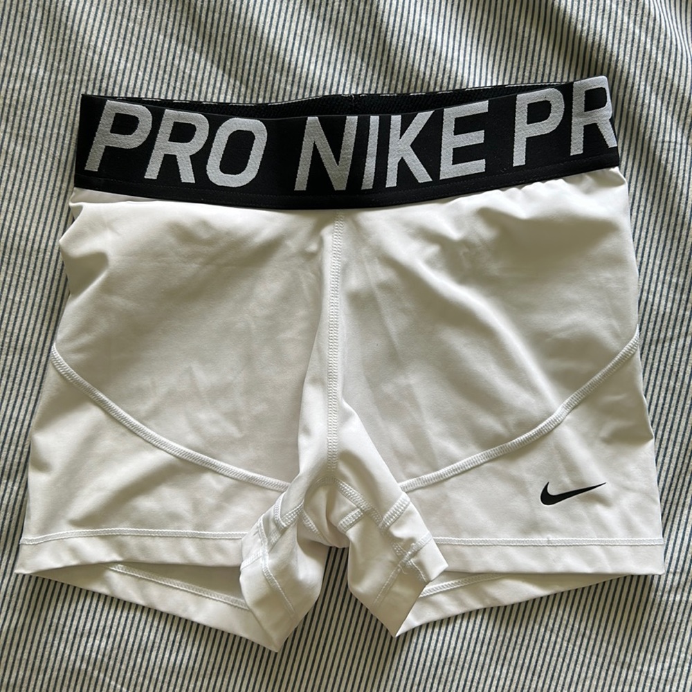 White Nike Pros hardly worn